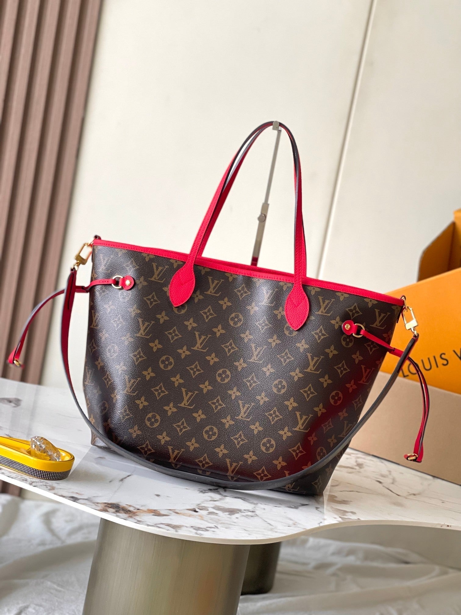 Louis Vuitton Reversible Neverfull MM 31 Inside Out Red Handle
