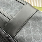BACKPACK 44 IN GRAY MONOGRAM CANVAS AND BLACK LEATHER TRIM