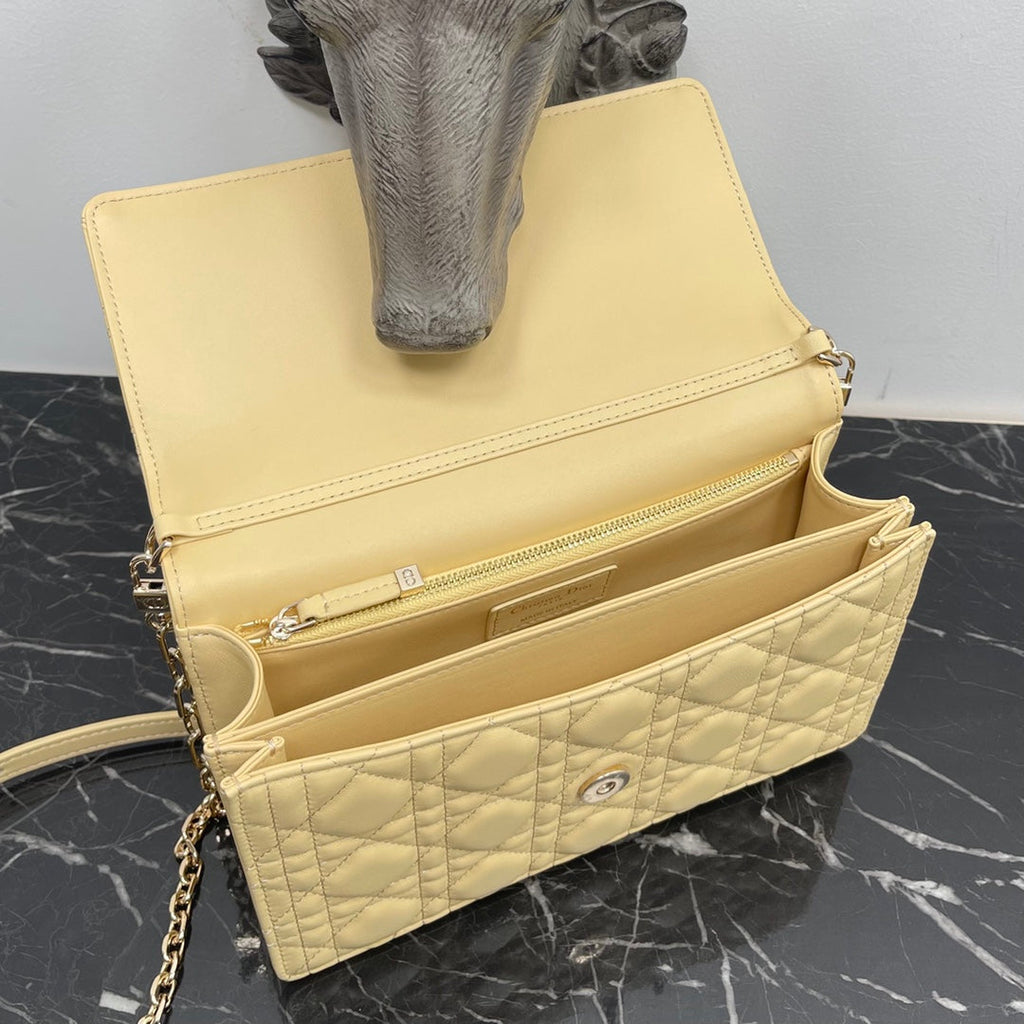 DIOR MY 24 TOP HANDLE BAG YELLOW LAMBSKIN