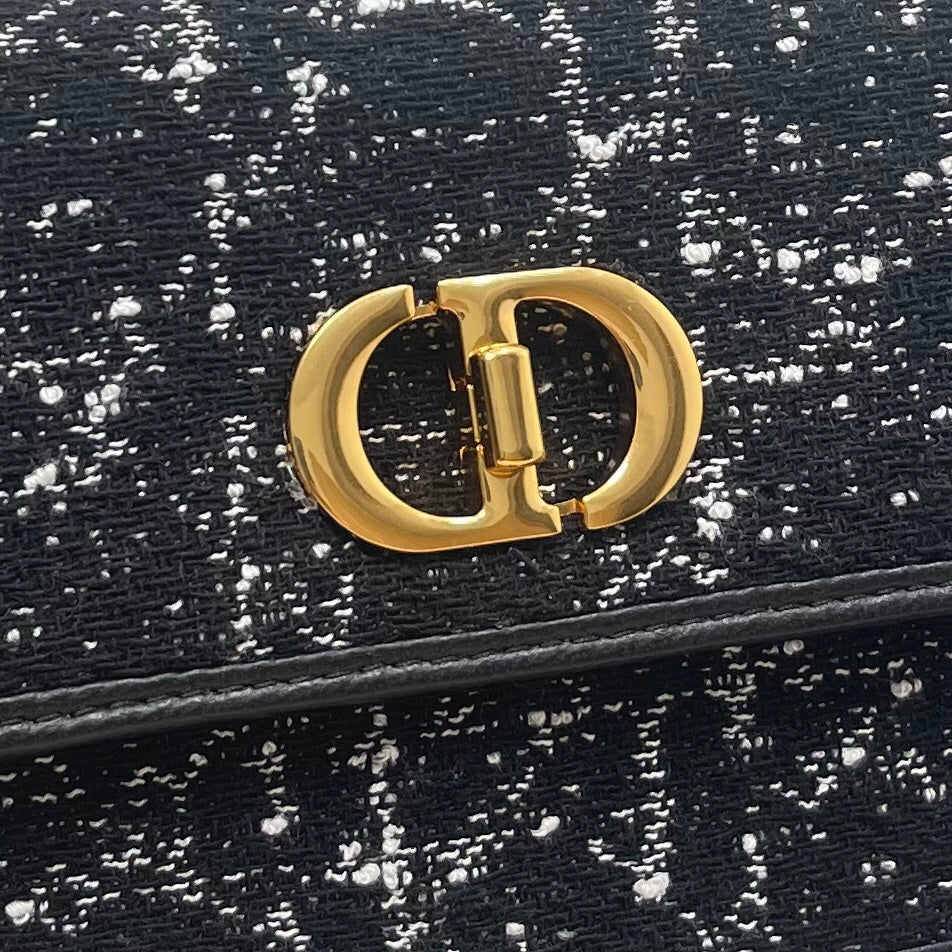 DIOR miss caro mini 18 black cannage tweed