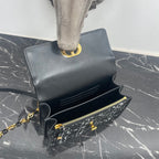 DIOR miss caro mini 18 black cannage tweed