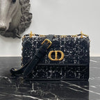 DIOR miss caro mini 18 black cannage tweed