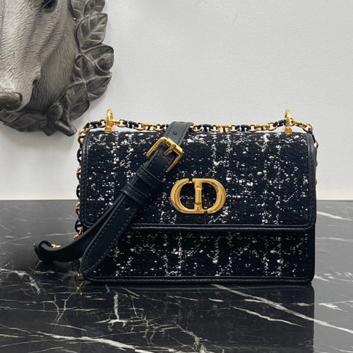 DIOR miss caro mini 18 black cannage tweed