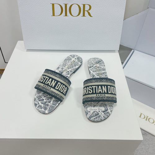 DIOR Mule Dway Slide 10mm Multi Motifs Style 3