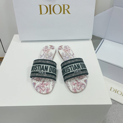 DIOR Mule Dway Slide 10mm Multi Motifs Style 1