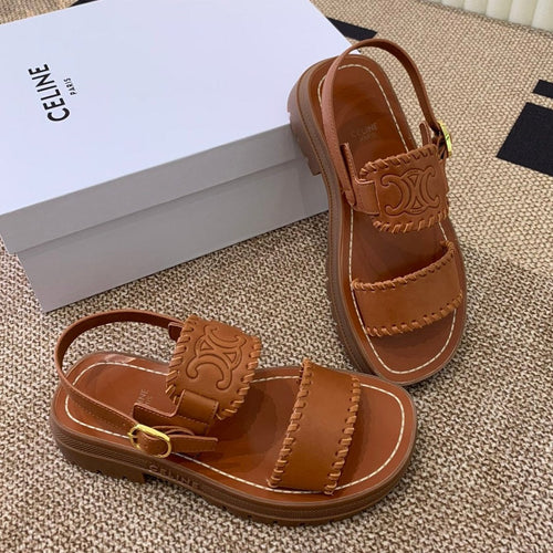 Celine ROMAN SANDAL IN BRONZE BROWN CALFSKIN