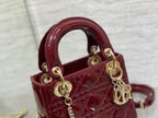 DIOR mini lady 17 wine patent calfskin