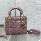 DIOR mini lady 17 blue lilac lambskin