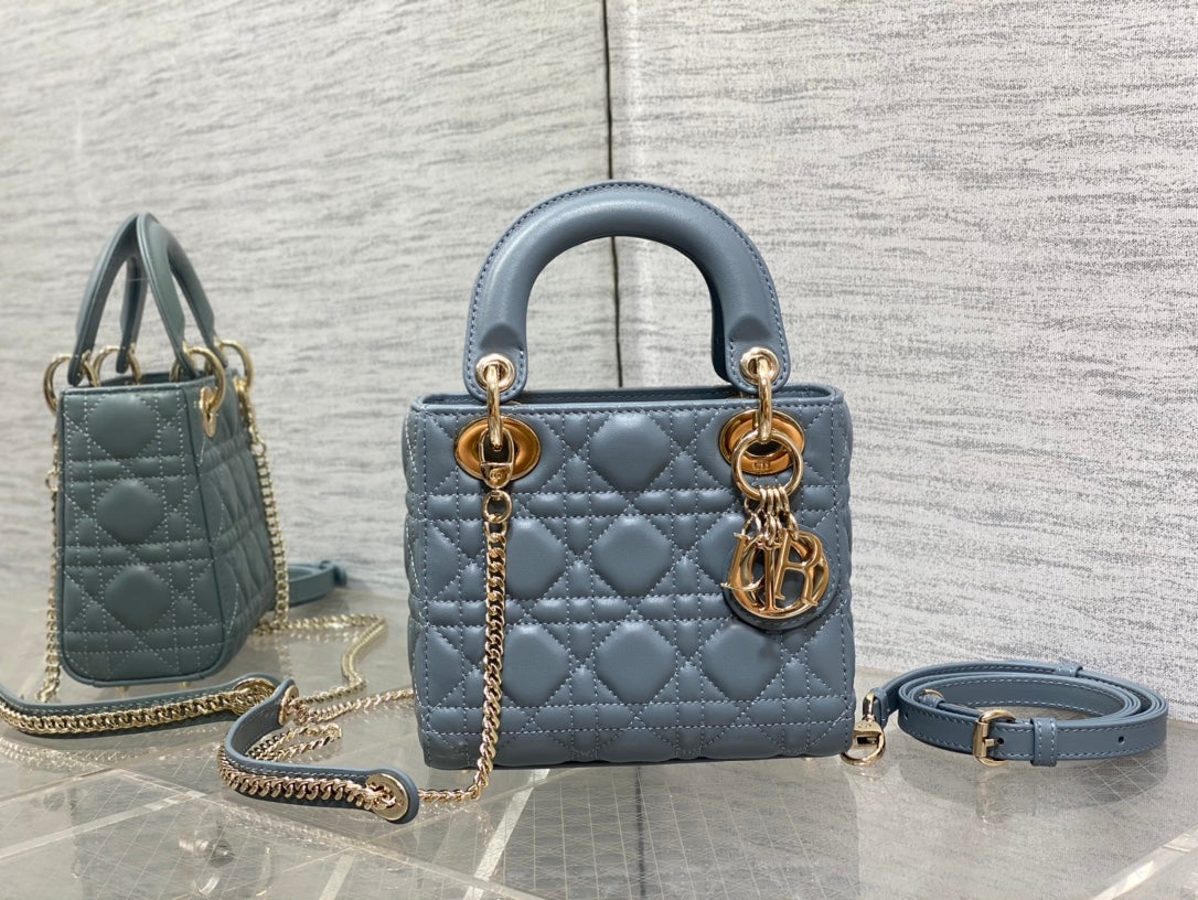 DIOR mini lady 17 raf blue lambskin