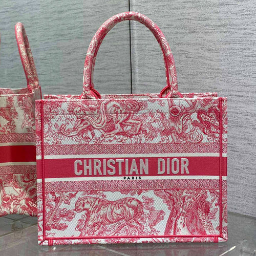 DIOR medium  DIORiviera book tote 36 red tiger embroidery canvas