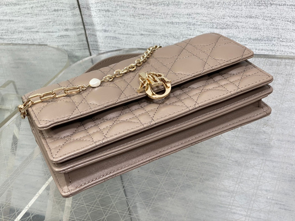 DIOR my mini 21 dark brown lambskin