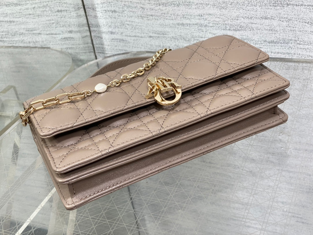 DIOR my mini 21 dark brown lambskin