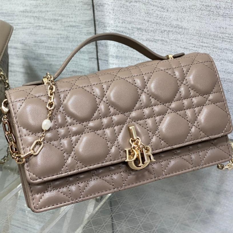 DIOR my mini 21 dark brown lambskin