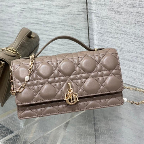 DIOR my mini 21 dark brown lambskin