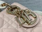 DIOR mini lady 17 pink white lambskin