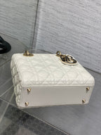 DIOR small lady 20 white black lambskin