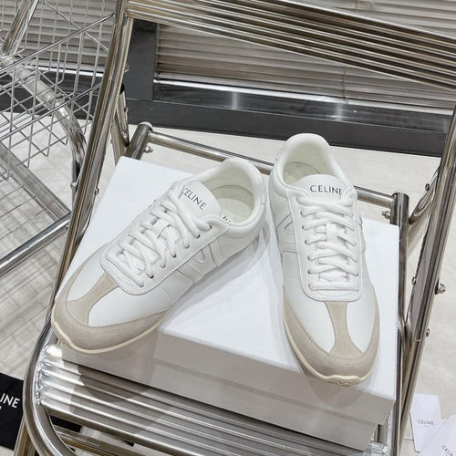 Celine LOW LACE-UP SNEAKER IN CALFSKIN OPTIC WHITE GRAY