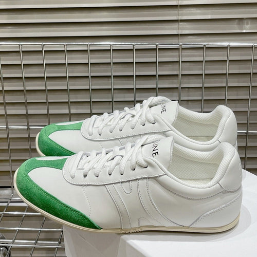 Celine LOW LACE-UP SNEAKER IN CALFSKIN OPTIC WHITE GREEN