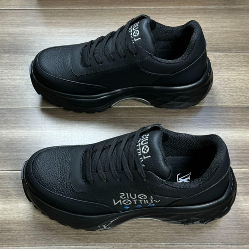 Louis Vuitton SPORT SNEAKER IN BLACK CALFSKIN WITH LOGO