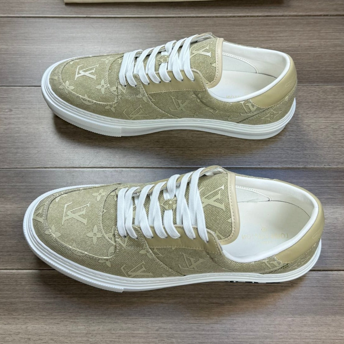 Louis Vuitton TRAINER SNEAKER IN OLIVE YELLOW MONOGRAM DENIM