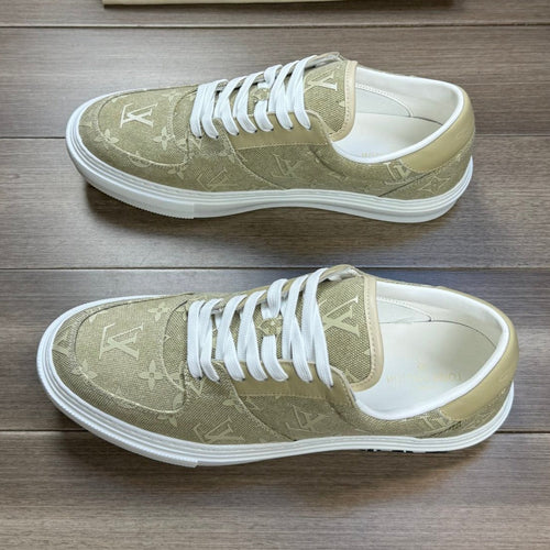 Louis Vuitton TRAINER SNEAKER IN OLIVE YELLOW MONOGRAM DENIM