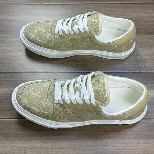 Louis Vuitton TRAINER SNEAKER IN YELLOW OLIVE MONOGRAM DENIM