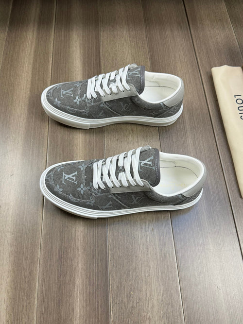 Louis Vuitton TRAINER SNEAKER IN GREY PASTEL MONOGRAM DENIM