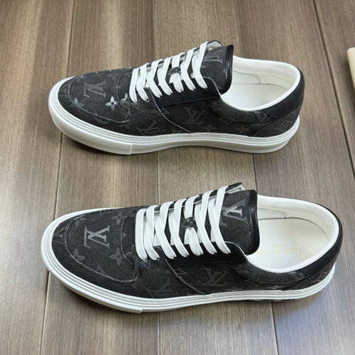 Louis Vuitton TRAINER SNEAKER IN CHARCOAL BLACK MONOGRAM DENIM