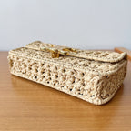Celine CHAIN SHOULDER BAG 20CM RAFFIA EFFECT TEXTILE NATURAL