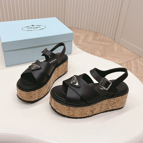 PRADA High Heel 80 Sandal Black
