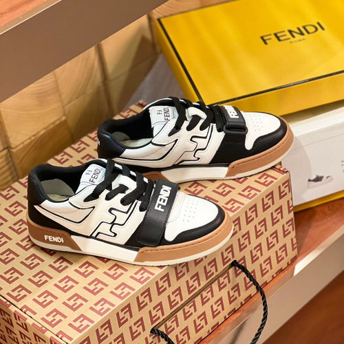 FENDI FENDI MATCH IN WHITE MIX BLACK AND BROWN CALFSKIN