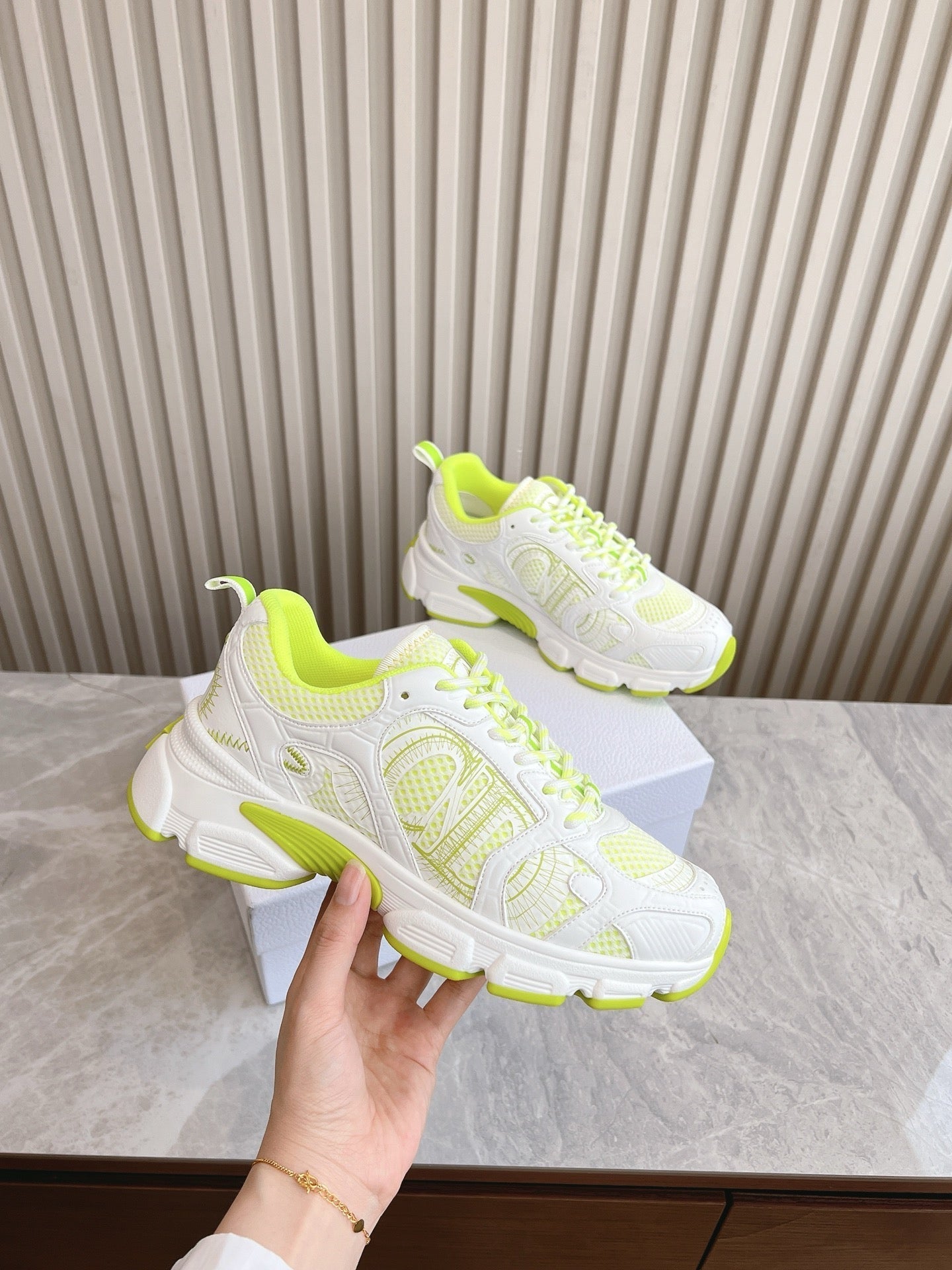 DIOR Chrono Sneaker Mesh with Leather-Effect Panels 241615