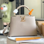 Louis Vuitton CAPUCINES BB 27 DARK BEIGE TAURILLON GOLD HARDWARE