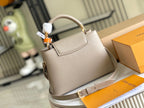 Louis Vuitton CAPUCINES BB 27 DARK BEIGE TAURILLON GOLD HARDWARE