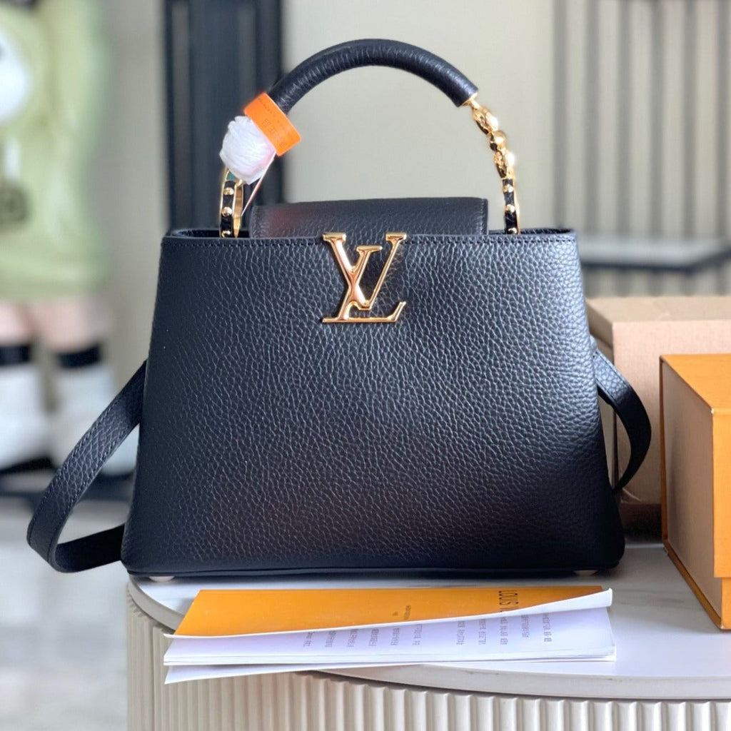 Louis Vuitton CAPUCINES BB 27 BLACK TAURILLON GOLD HARDWARE