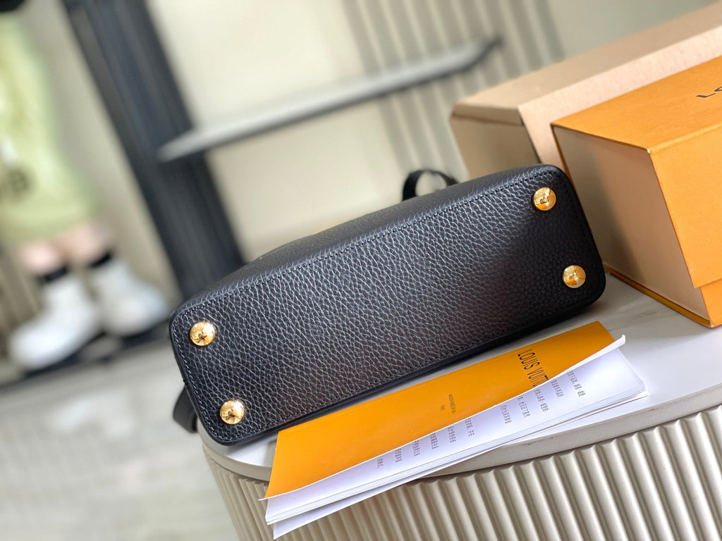Louis Vuitton CAPUCINES BB 27 BLACK TAURILLON GOLD HARDWARE
