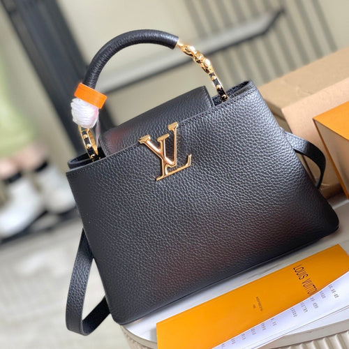 Louis Vuitton CAPUCINES BB 27 BLACK TAURILLON GOLD HARDWARE
