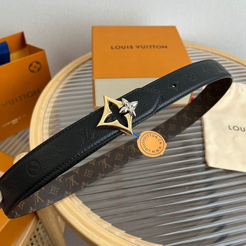 Louis Vuitton Flowergram 30mm Reversible Belt Black Brown Empreinte Calfskin