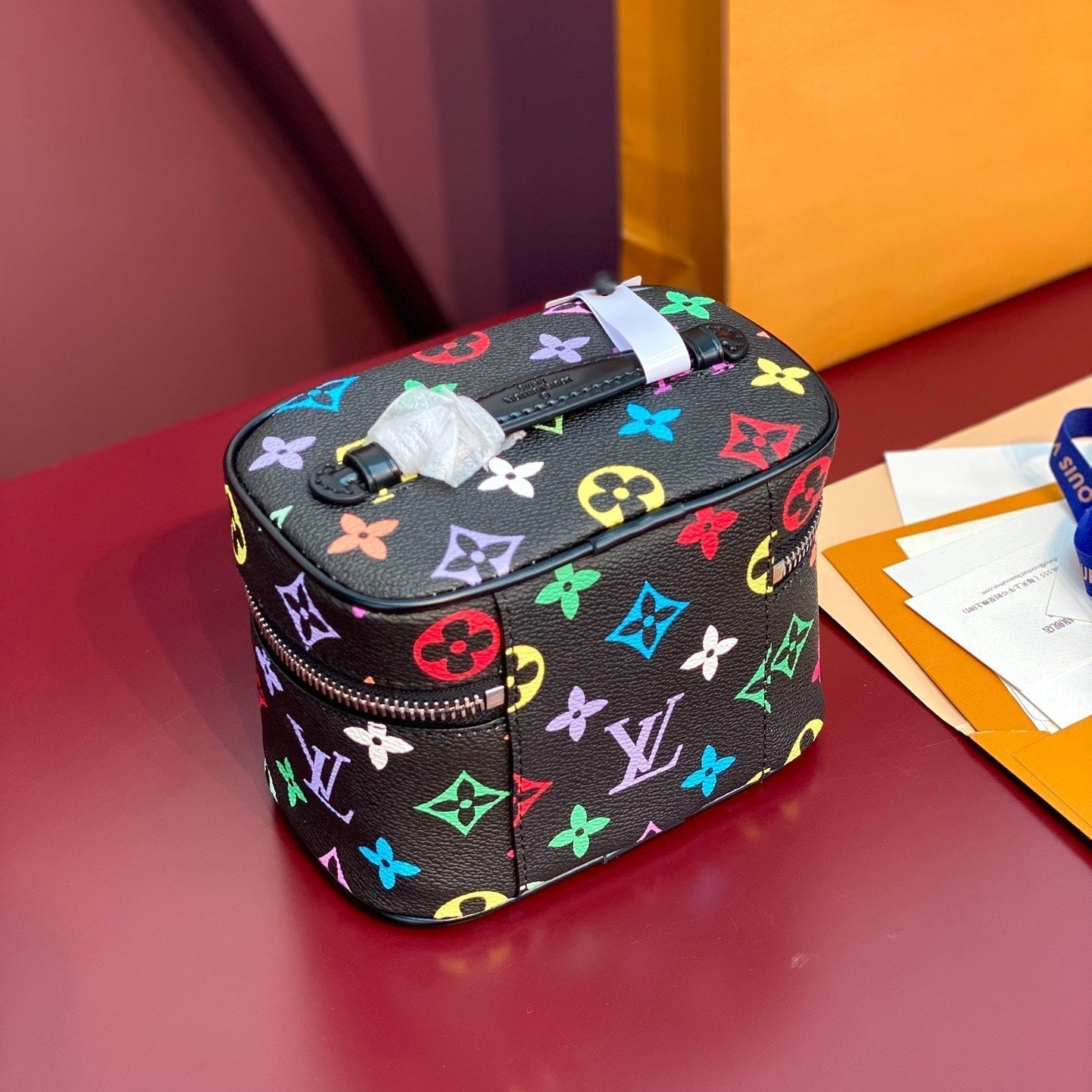 Louis Vuitton NICE NANO 14 IN COLORFUL MONOGRAM CANVAS SILVER ZIPPER