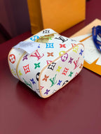 Louis Vuitton NICE NANO 14 IN MULTICOLOR MONOGRAM CANVAS GOLD ZIPPER