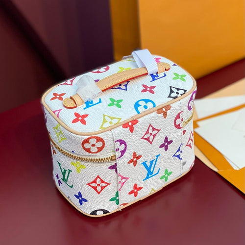 Louis Vuitton NICE NANO 14 IN MULTICOLOR MONOGRAM CANVAS GOLD ZIPPER