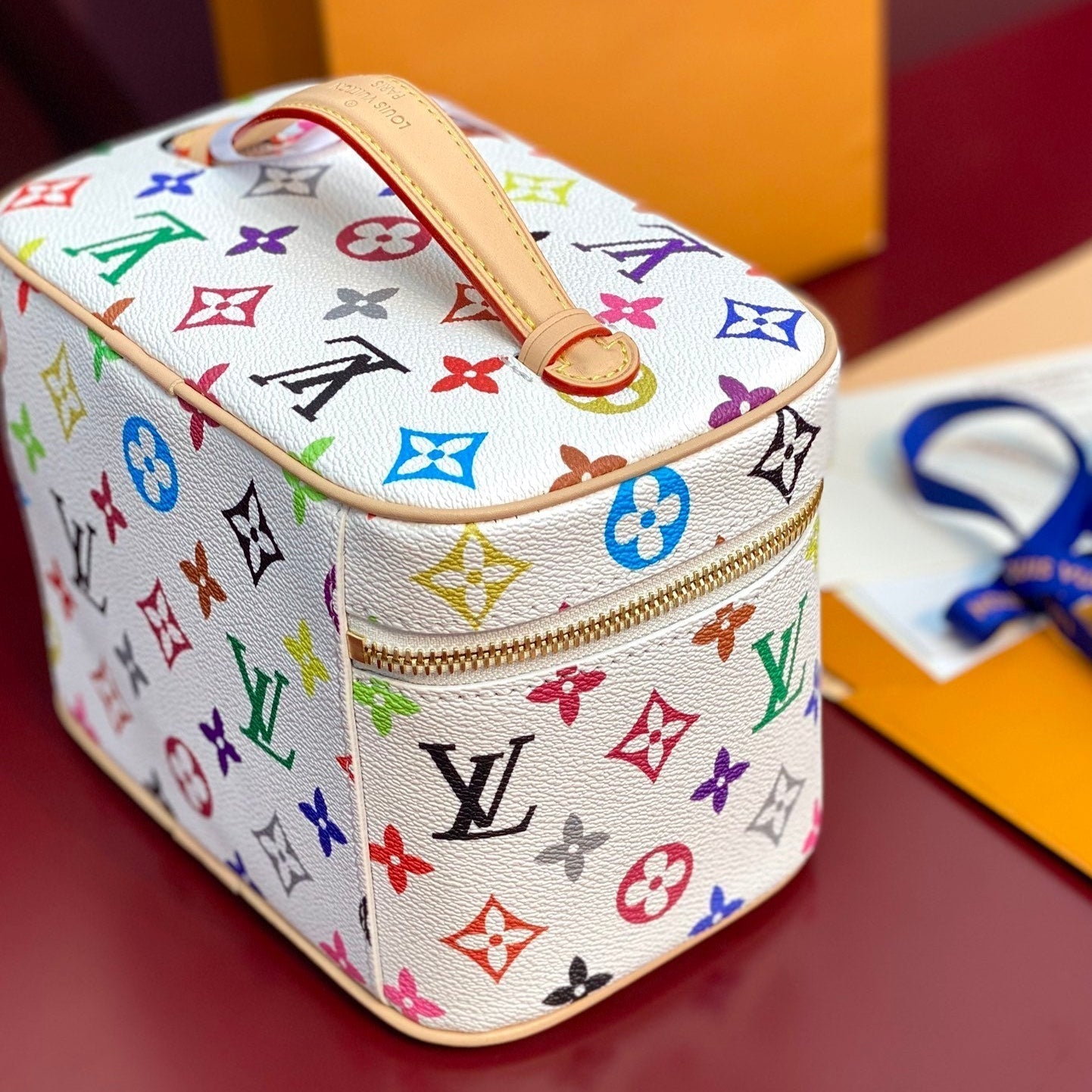 Louis Vuitton NICE BB 20 IN MULTICOLOR MONOGRAM CANVAS GOLD ZIPPER