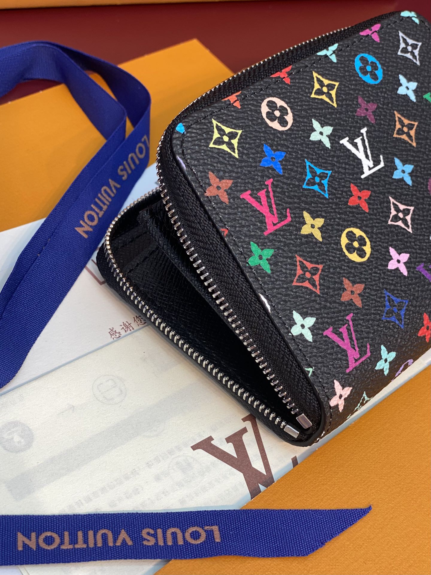 Louis Vuitton x TM Zippy Coin Purse Black Multicolor Monogram Canvas