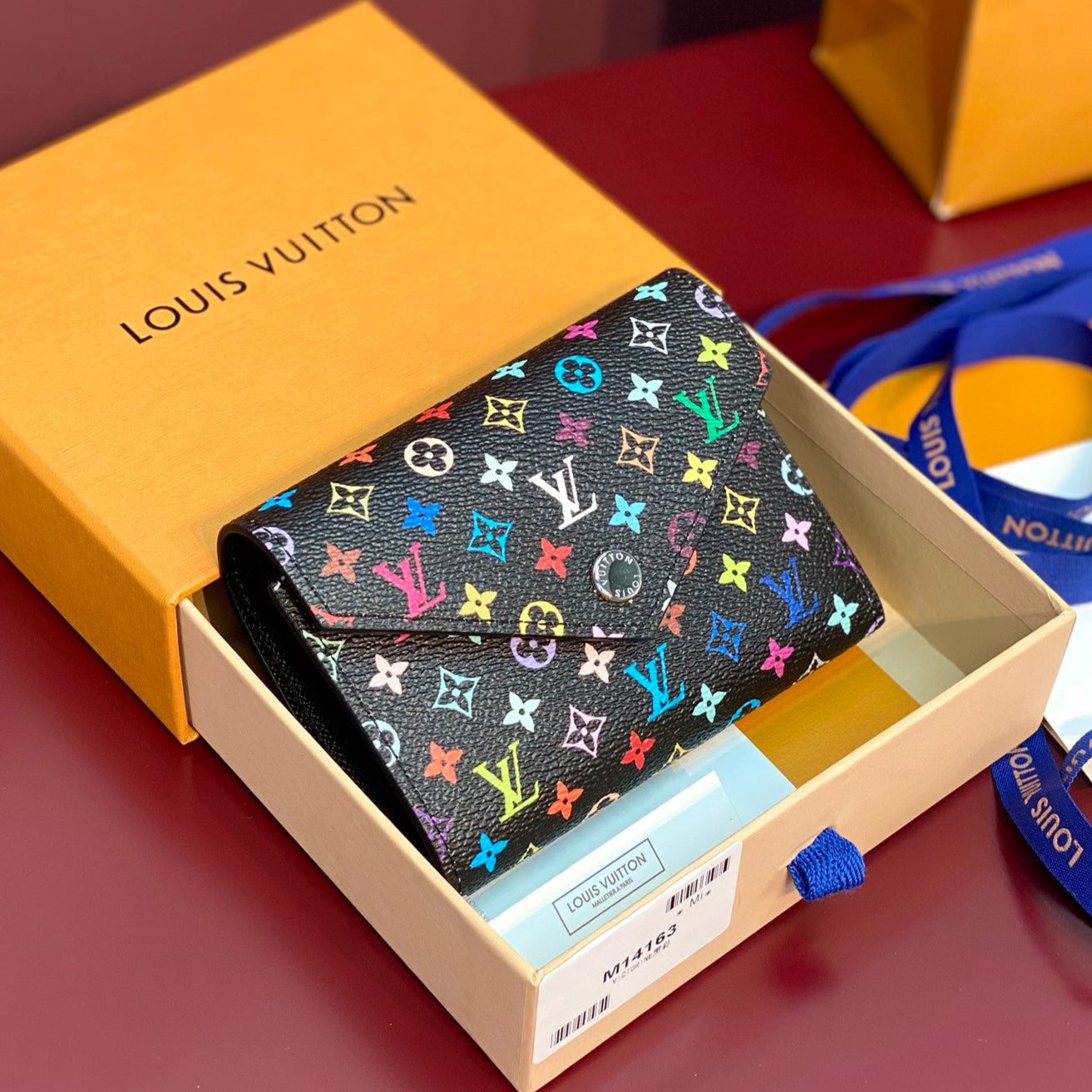 Louis Vuitton x TM Victorine Wallet Black Multicolor Monogram Canvas