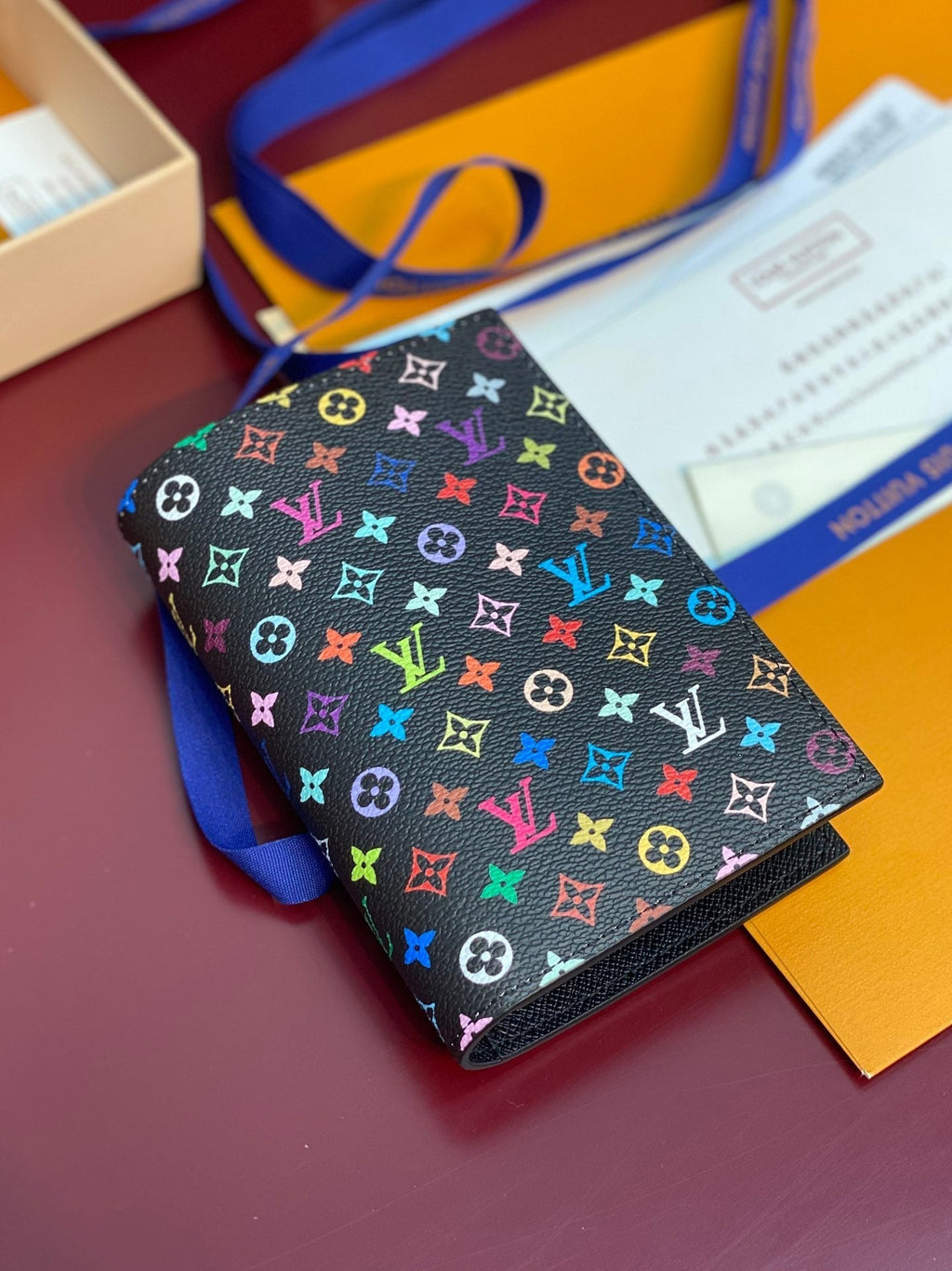 Louis Vuitton x TM Passport Cover Black Multicolor Monogram Canvas