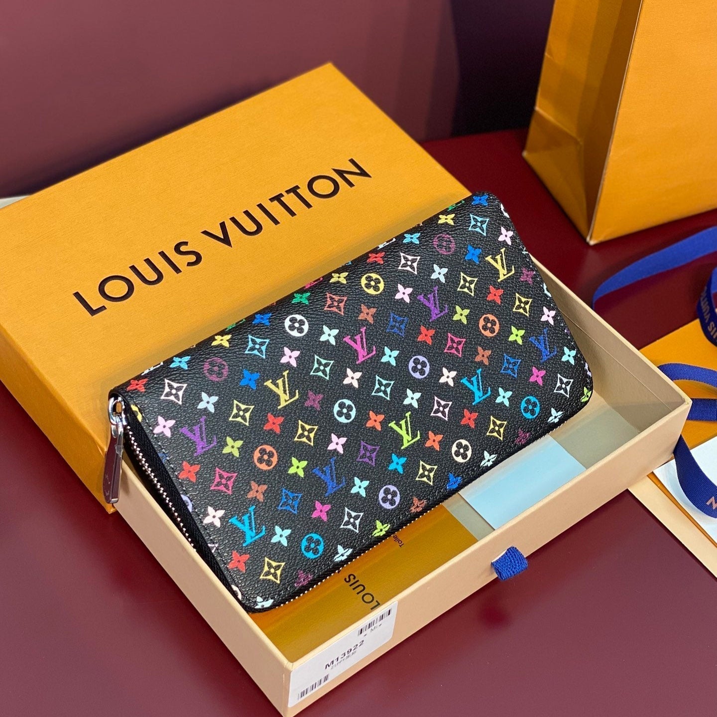 Louis Vuitton x TM Zippy Wallet Black Multicolor Monogram Canvas