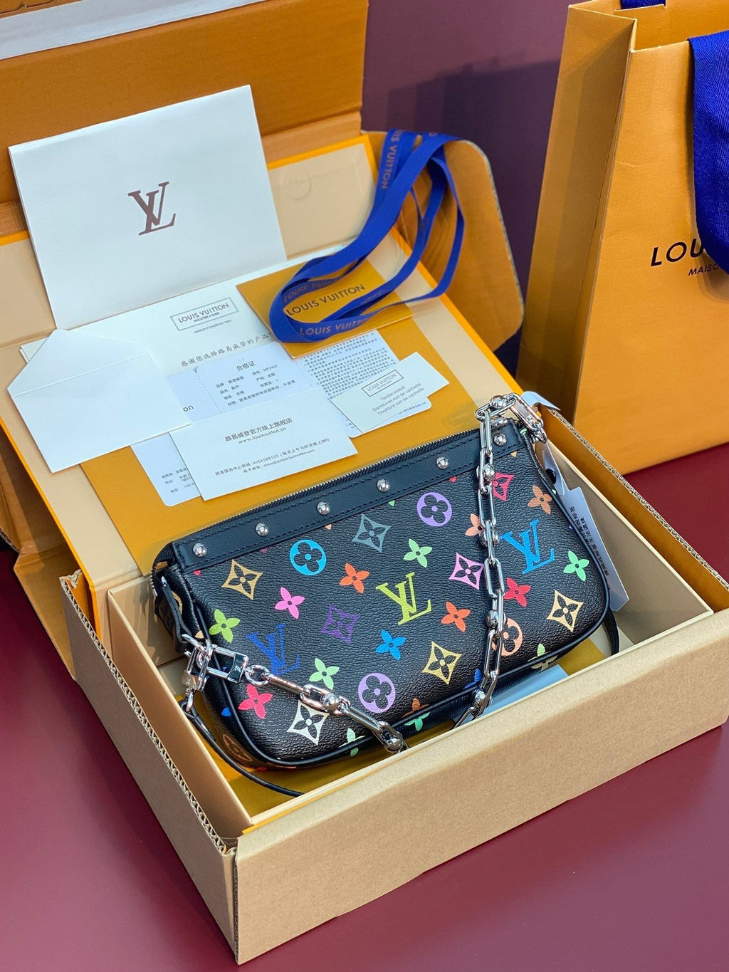 Louis Vuitton x TM Pochette Accessoires 22cm Black Muticolor Monogram Canvas