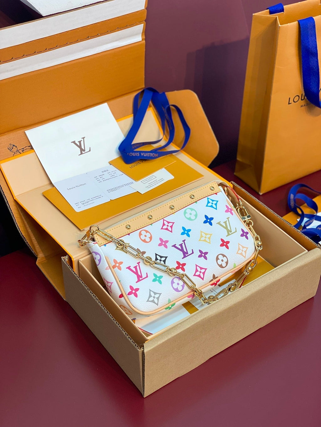 Louis Vuitton x TM Pochette Accessoires 22cm White Muticolor Monogram Canvas