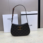 Celine MINI 22 TILLY BAG IN TRIOMPHE CANVAS AND CALFSKIN
