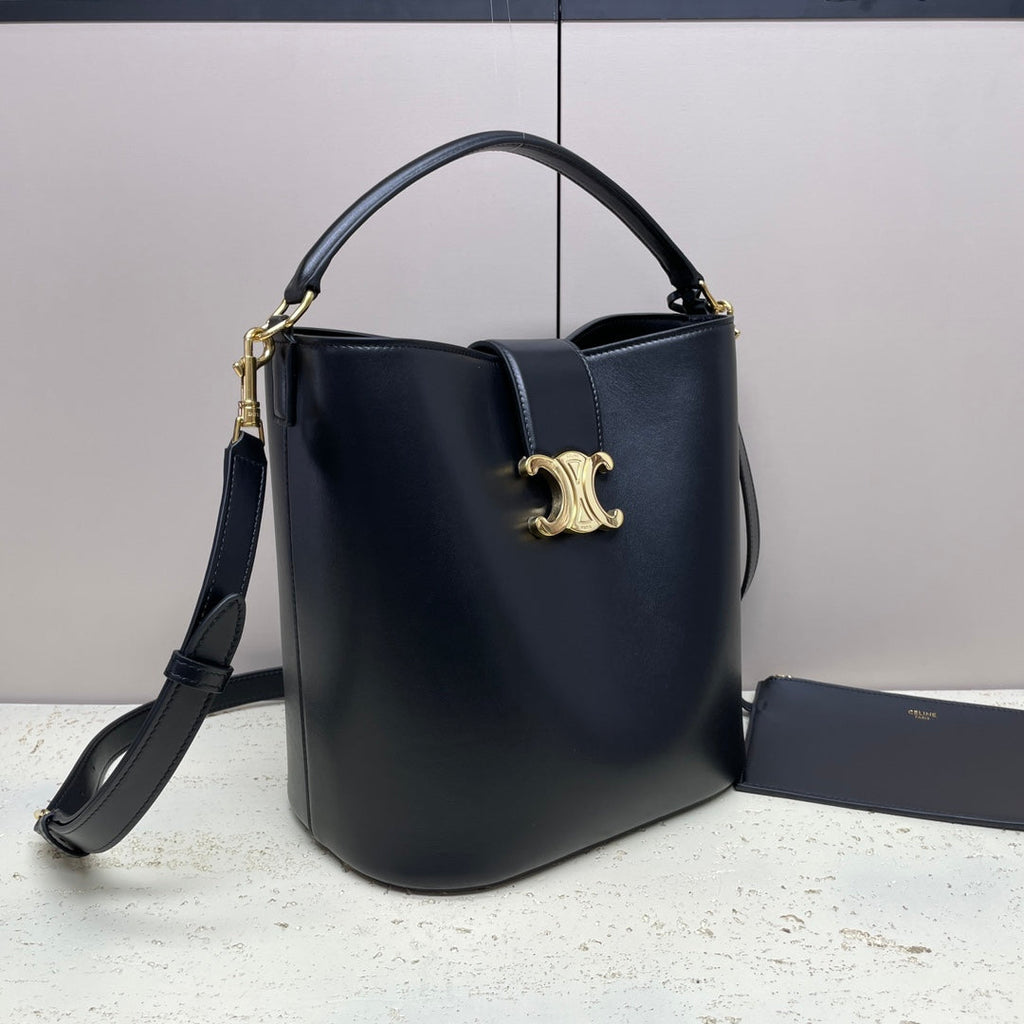 Celine MEDIUM 28 LOUISE BAG IN BLACK SMOOTH CALFSKIN